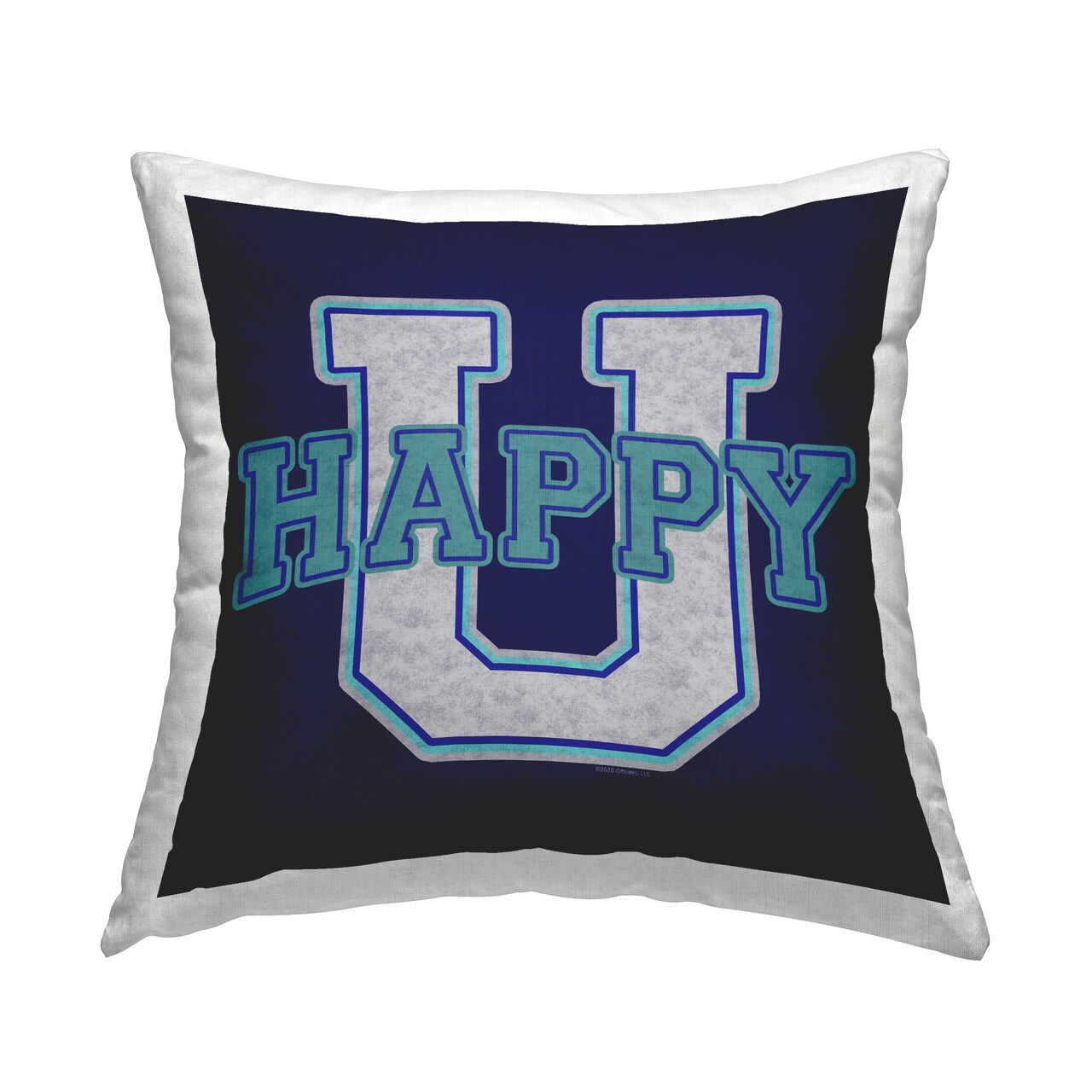 Happy U Varsity Style Decorative Printed Throw Pillow Design by Higher Learning/Life Is High, 18 x 7 x 18